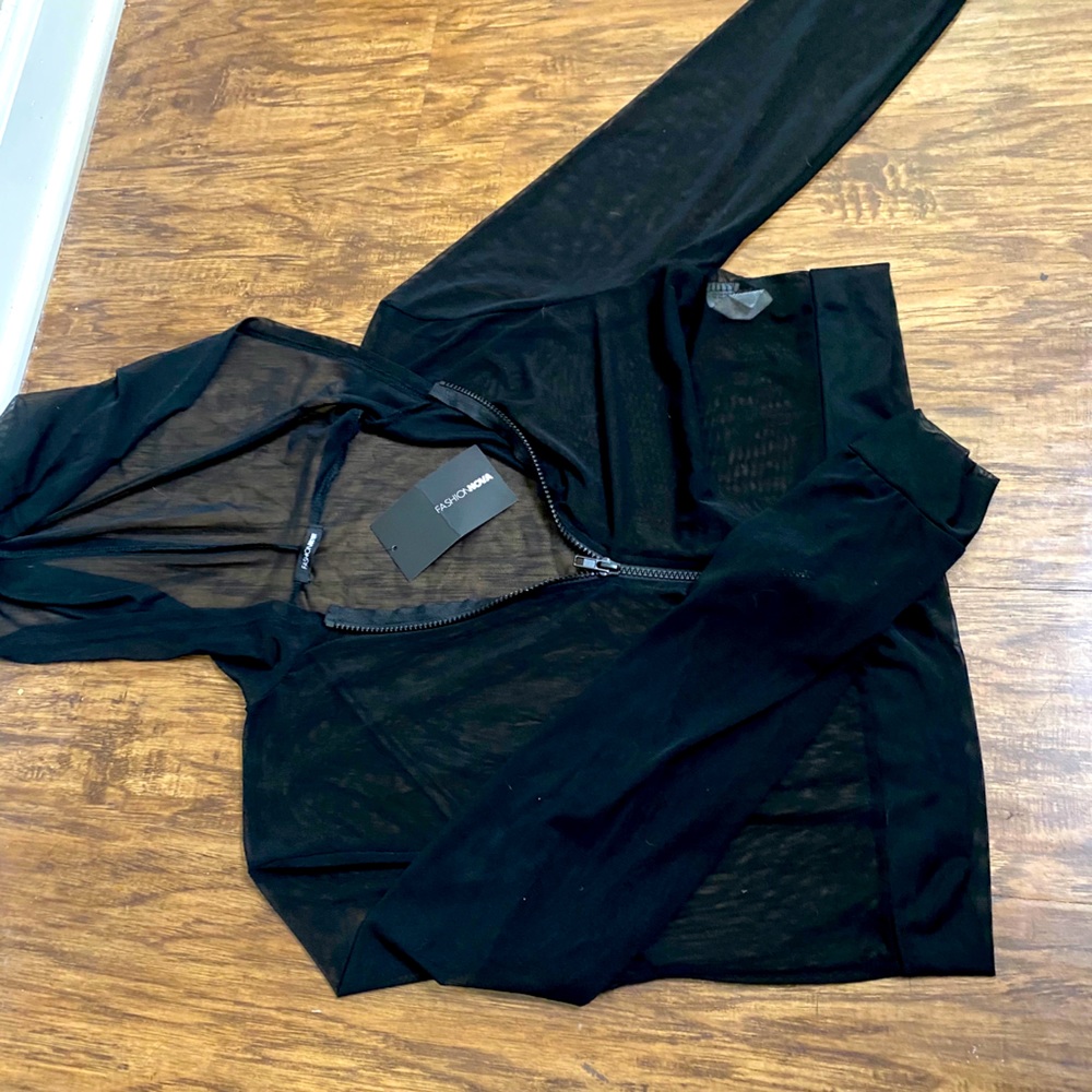 mesh crop jacket